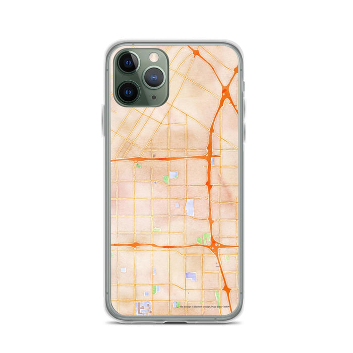 Custom iPhone 11 Pro Bellflower California Map Phone Case in Watercolor