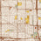 Bellflower California Map Print in Woodblock Style Zoomed In Close Up Showing Details