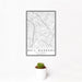 12x18 Bell Gardens California Map Print Portrait Orientation in Classic Style With Small Cactus Plant in White Planter