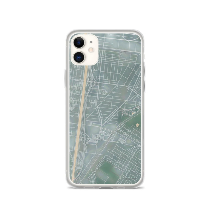 Custom iPhone 11 Bell Gardens California Map Phone Case in Afternoon