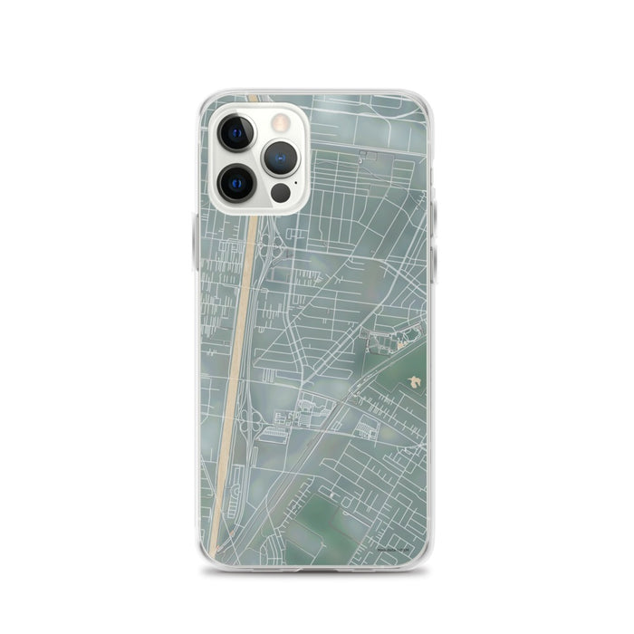 Custom iPhone 12 Pro Bell Gardens California Map Phone Case in Afternoon