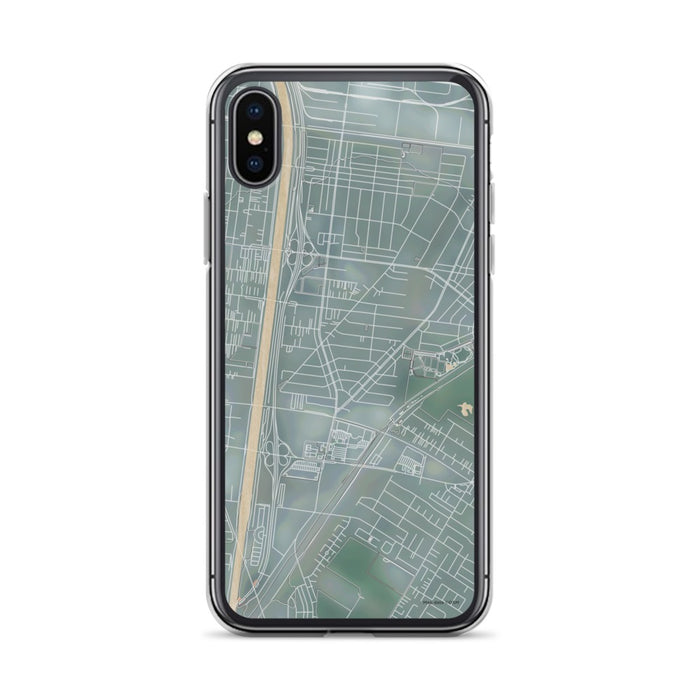 Custom iPhone X/XS Bell Gardens California Map Phone Case in Afternoon