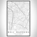 Bell Gardens California Map Print Portrait Orientation in Classic Style With Shaded Background