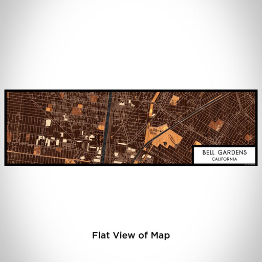 Flat View of Map Custom Bell Gardens California Map Enamel Mug in Ember