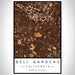 Bell Gardens California Map Print Portrait Orientation in Ember Style With Shaded Background