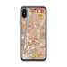 Custom iPhone X/XS Bell Gardens California Map Phone Case in Woodblock