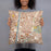 Person holding 18x18 Custom Bell Gardens California Map Throw Pillow in Woodblock