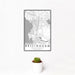12x18 Bellingham Washington Map Print Portrait Orientation in Classic Style With Small Cactus Plant in White Planter
