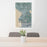 24x36 Bellingham Washington Map Print Portrait Orientation in Afternoon Style Behind 2 Chairs Table and Potted Plant