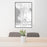 24x36 Bellingham Washington Map Print Portrait Orientation in Classic Style Behind 2 Chairs Table and Potted Plant