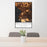 24x36 Bellingham Washington Map Print Portrait Orientation in Ember Style Behind 2 Chairs Table and Potted Plant