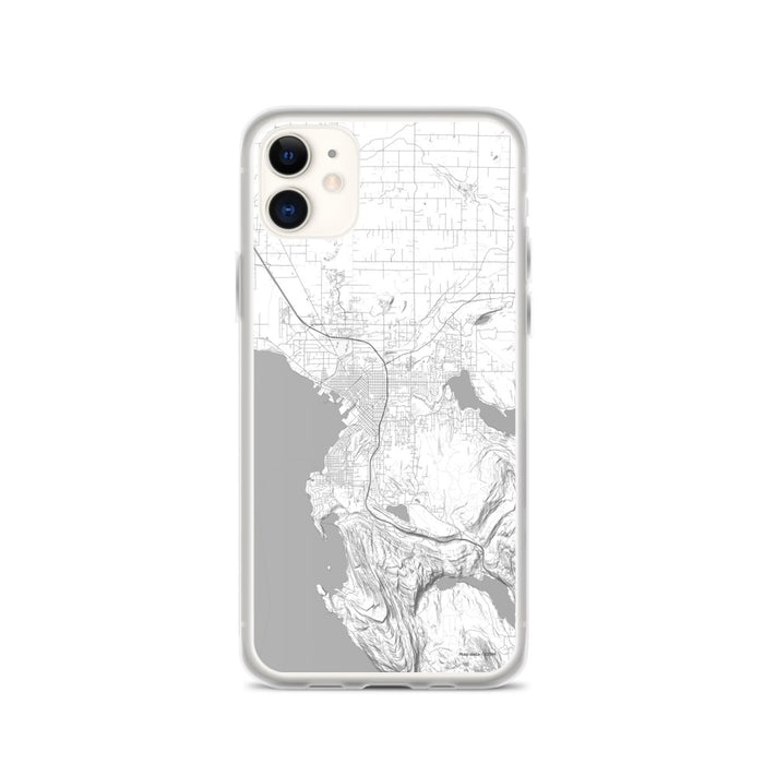 Custom iPhone 11 Bellingham Washington Map Phone Case in Classic