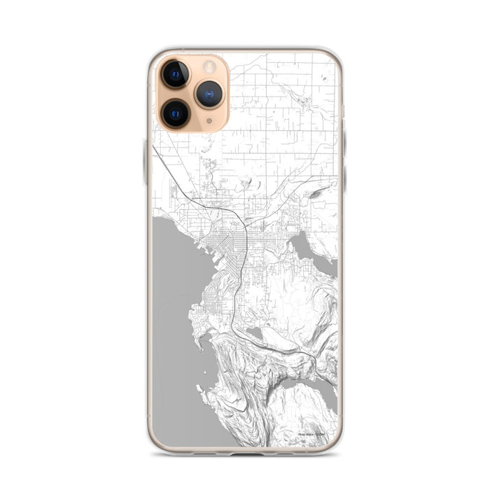 Custom iPhone 11 Pro Max Bellingham Washington Map Phone Case in Classic