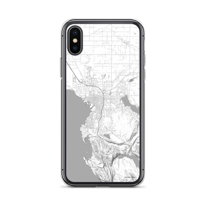 Custom iPhone X/XS Bellingham Washington Map Phone Case in Classic