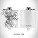 Rendered View of Bellingham Washington Map Engraving on 6oz Stainless Steel Flask in White