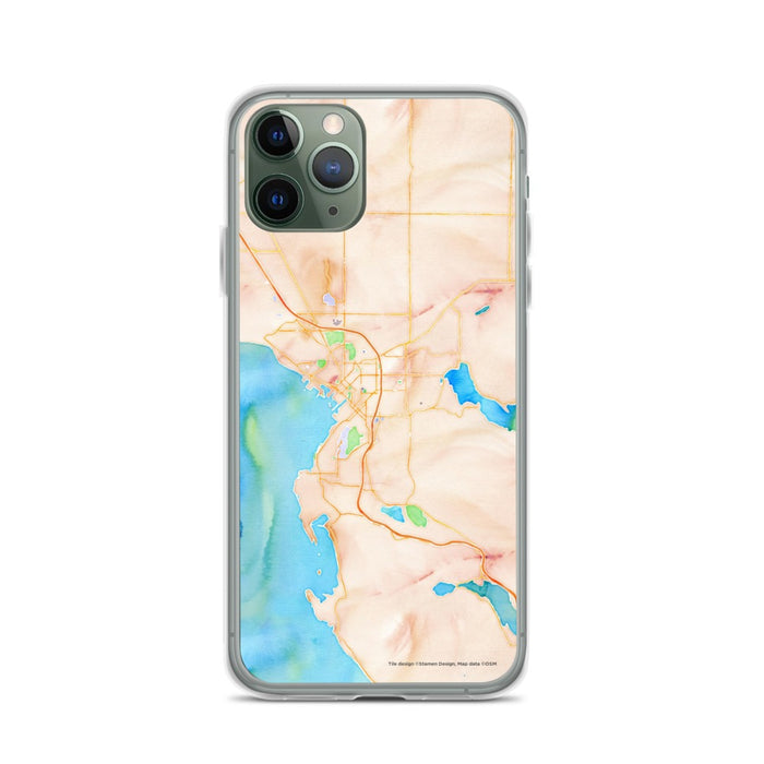 Custom iPhone 11 Pro Bellingham Washington Map Phone Case in Watercolor