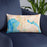 Custom Bellingham Washington Map Throw Pillow in Watercolor on Blue Colored Chair