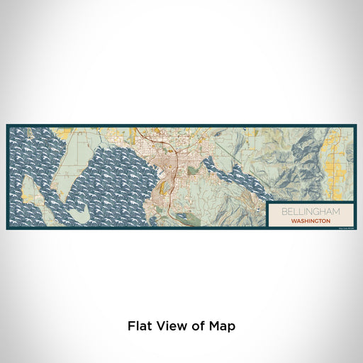 Flat View of Map Custom Bellingham Washington Map Enamel Mug in Woodblock