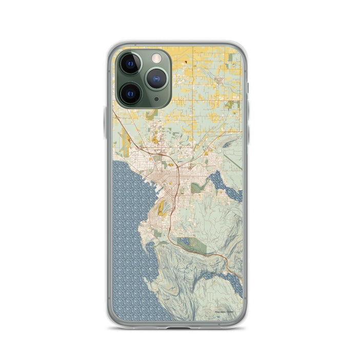 Custom iPhone 11 Pro Bellingham Washington Map Phone Case in Woodblock