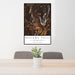 24x36 Bellows Falls Vermont Map Print Portrait Orientation in Ember Style Behind 2 Chairs Table and Potted Plant