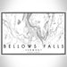 Bellows Falls Vermont Map Print Landscape Orientation in Classic Style With Shaded Background