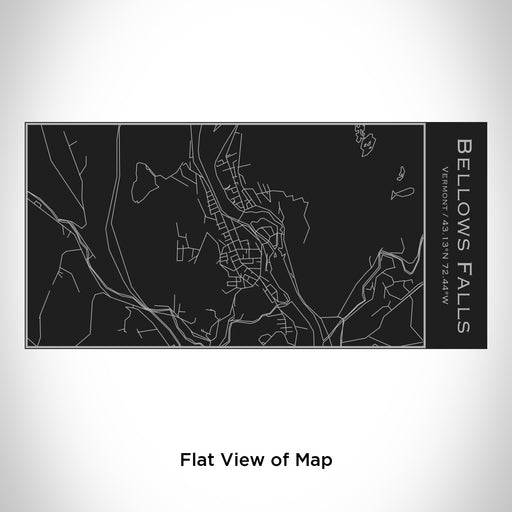 Rendered View of Bellows Falls Vermont Map Engraving on 17oz Stainless Steel Insulated Cola Bottle in Black