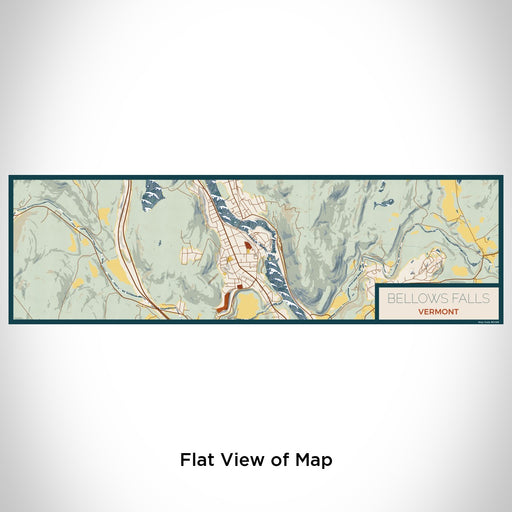 Flat View of Map Custom Bellows Falls Vermont Map Enamel Mug in Woodblock