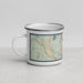 Left View Custom Bellows Falls Vermont Map Enamel Mug in Woodblock