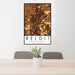 24x36 Beloit Wisconsin Map Print Portrait Orientation in Ember Style Behind 2 Chairs Table and Potted Plant