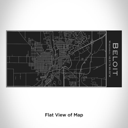 Rendered View of Beloit Wisconsin Map Engraving on 17oz Stainless Steel Insulated Cola Bottle in Black