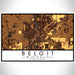 Beloit Wisconsin Map Print Landscape Orientation in Ember Style With Shaded Background