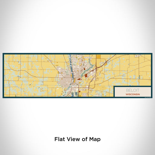 Flat View of Map Custom Beloit Wisconsin Map Enamel Mug in Woodblock