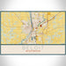 Beloit Wisconsin Map Print Landscape Orientation in Woodblock Style With Shaded Background