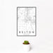 12x18 Belton Missouri Map Print Portrait Orientation in Classic Style With Small Cactus Plant in White Planter