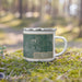 Right View Custom Belton Missouri Map Enamel Mug in Afternoon on Grass With Trees in Background