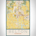 Belton Missouri Map Print Portrait Orientation in Woodblock Style With Shaded Background