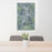 24x36 Belton Texas Map Print Portrait Orientation in Afternoon Style Behind 2 Chairs Table and Potted Plant