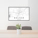24x36 Belton Texas Map Print Lanscape Orientation in Classic Style Behind 2 Chairs Table and Potted Plant