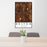 24x36 Belton Texas Map Print Portrait Orientation in Ember Style Behind 2 Chairs Table and Potted Plant