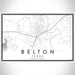 Belton Texas Map Print Landscape Orientation in Classic Style With Shaded Background