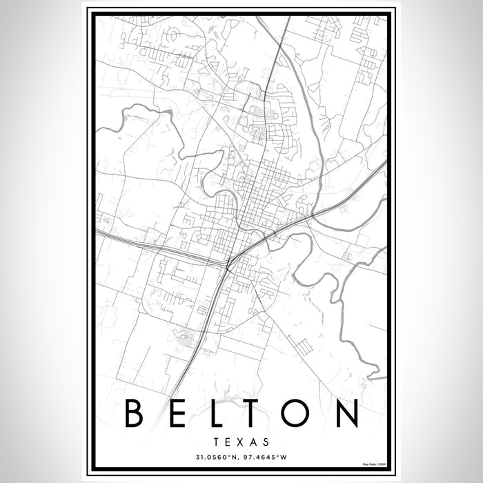 Belton - Texas Map Print in Classic — JACE Maps