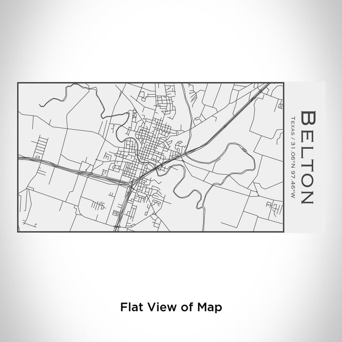 Rendered View of Belton Texas Map Engraving on 17oz Stainless Steel Insulated Cola Bottle in White