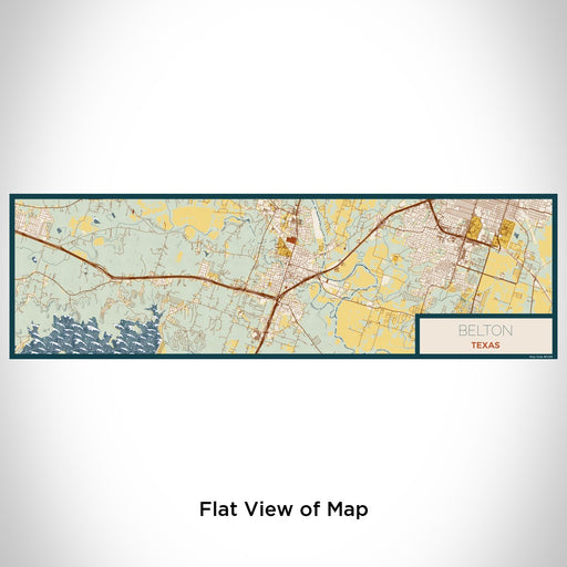 Flat View of Map Custom Belton Texas Map Enamel Mug in Woodblock