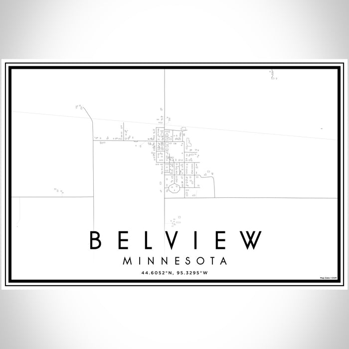 Belview Minnesota Map Print Landscape Orientation in Classic Style With Shaded Background