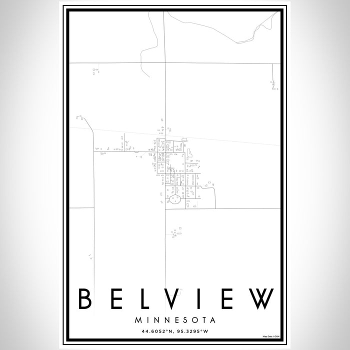 Belview Minnesota Map Print Portrait Orientation in Classic Style With Shaded Background