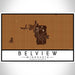 Belview Minnesota Map Print Landscape Orientation in Ember Style With Shaded Background