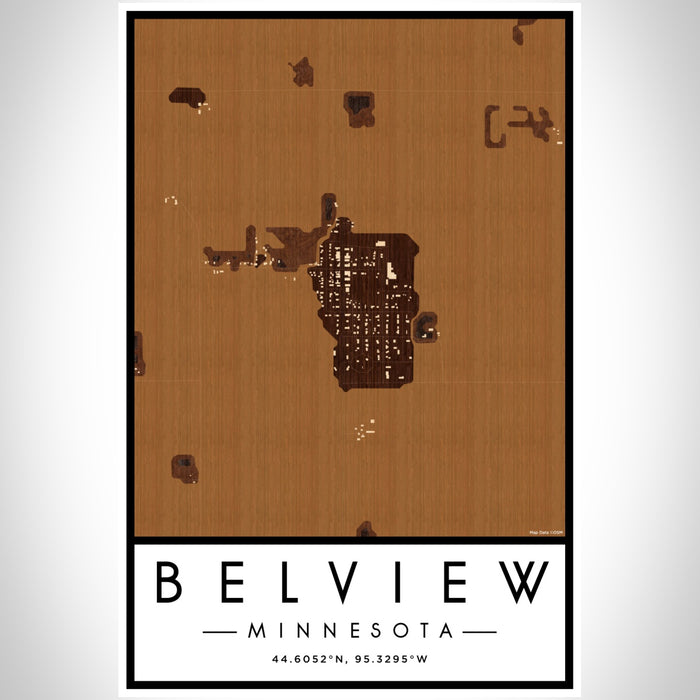 Belview Minnesota Map Print Portrait Orientation in Ember Style With Shaded Background