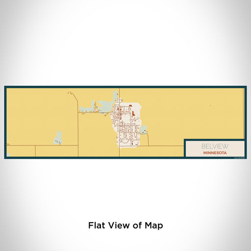 Flat View of Map Custom Belview Minnesota Map Enamel Mug in Woodblock