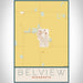 Belview Minnesota Map Print Portrait Orientation in Woodblock Style With Shaded Background