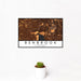 12x18 Benbrook Texas Map Print Landscape Orientation in Ember Style With Small Cactus Plant in White Planter
